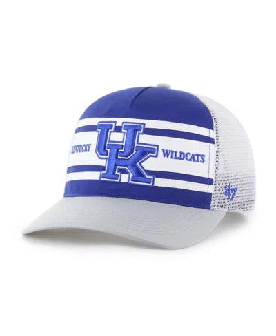 47 Brand Big Boys And Girls Royal/gray Kentucky Wildcats Super Stripe Hitch Adjustable Trucker Hat In Blue