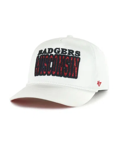 47 Brand Women's White Wisconsin Badgers Outspoken Hitch Adjustable Hat In White