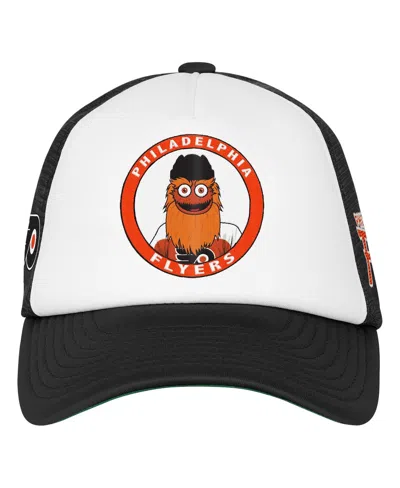 Mitchell & Ness Big Boys And Girls White Philadelphia Flyers Mascot Adjustable Trucker Hat In Blue