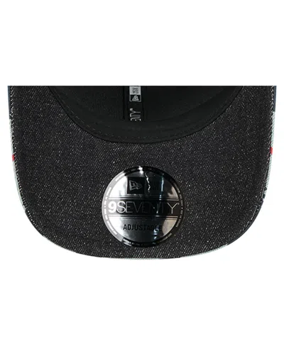 New Era Men's Denim/navy Atlanta Braves Aztec Denim 9seventy Adjustable Hat In Black