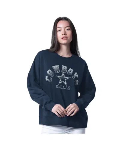 G-iii 4her By Carl Banks Women's Navy Dallas Cowboys Oversized Feud Sweatshirt In Blue