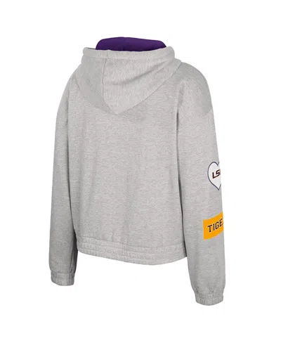 Colosseum Women's Gray Lsu Tigers Alfie Full-zip Hoodie Jacket In White
