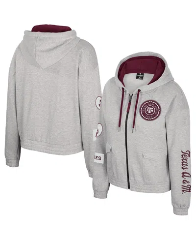 Colosseum Women's Gray Texas A&m Aggies Alfie Full-zip Hoodie Jacket In Gray