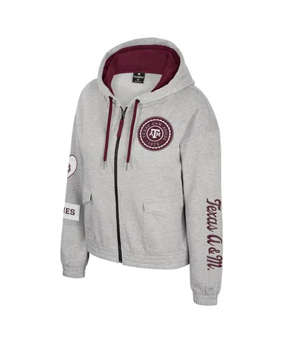 Colosseum Women's Gray Texas A&m Aggies Alfie Full-zip Hoodie Jacket In Gray