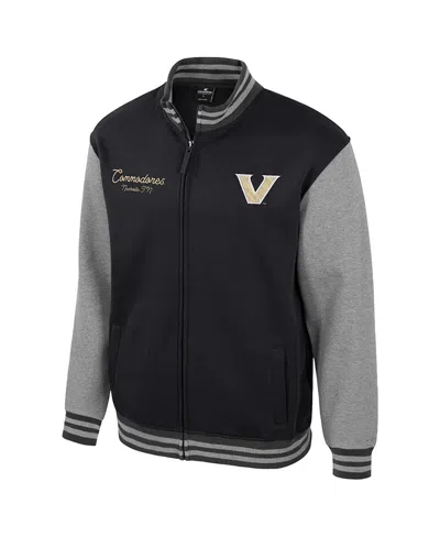 Colosseum Men's Black Vanderbilt Commodores Ambi-turner Full-zip Varsity Jacket In Black
