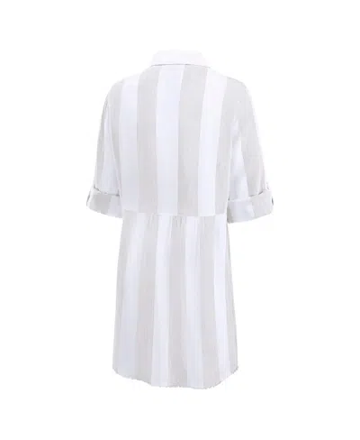 Tommy Bahama Women's Khaki Houston Astros Rugby Beach Boyfriend Full-button Top In Gray