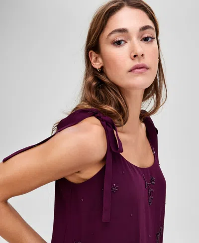 And Now This Women's Beaded-front Mini Dress In Brown