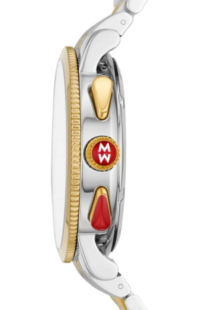 Michele Sport Sail Diamond Accent Two-tone Bracelet Watch, 42mm In Gold