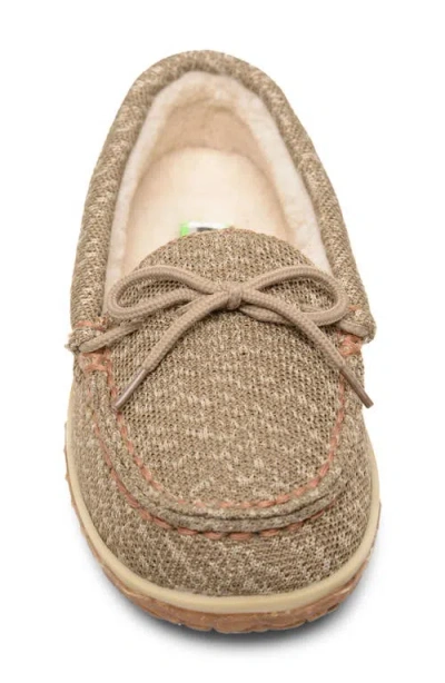 Minnetonka Oak Moccasin Slipper In Brown