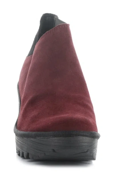 Fly London Yego Wedge Bootie In Burgundy