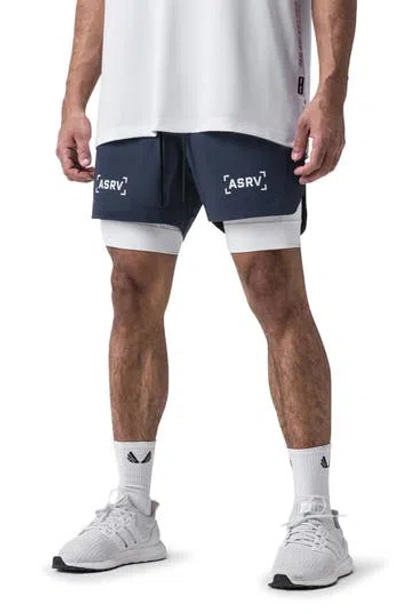 Asrv Tetra-lite™ 5-inch 2-in-1 Lined Shorts In Blue