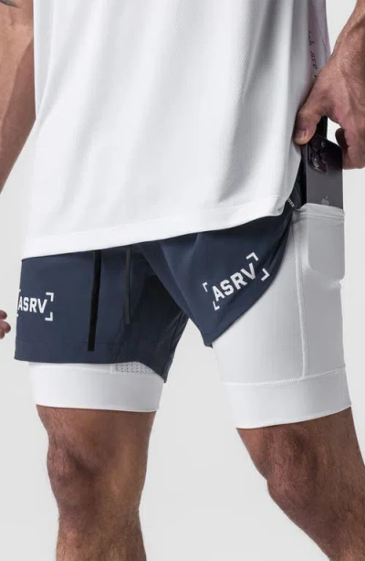 Asrv Tetra-lite™ 5-inch 2-in-1 Lined Shorts In Blue