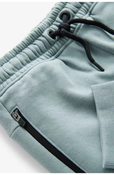 Next Kids' Zip Pocket Cotton Blend Joggers In Gray
