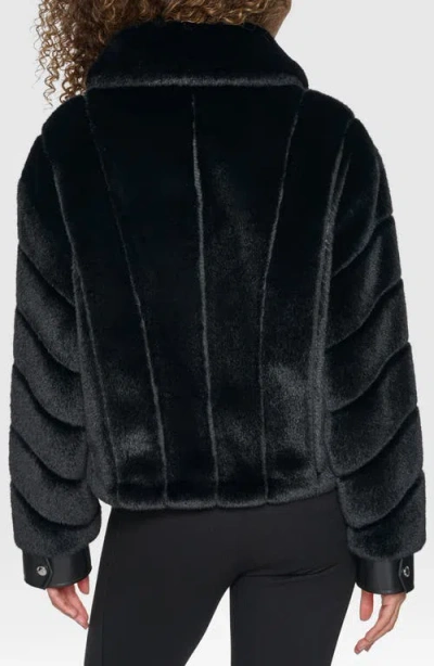 Karl Lagerfeld Paris Faux Fur Jacket In Black
