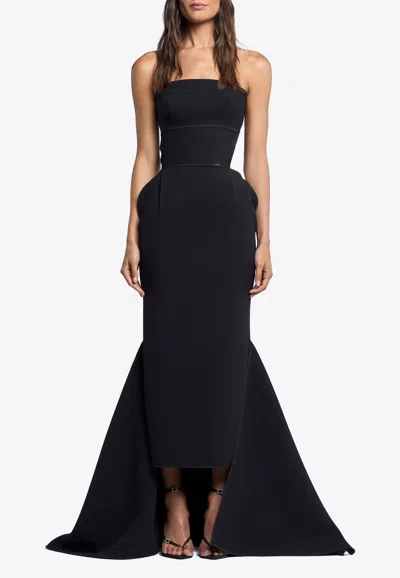 Maticevski Residence Strapless Sculptured Gown In Black