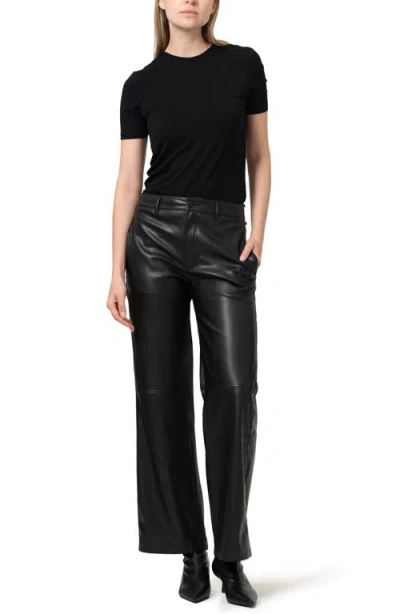 Mavi Jeans Faux Leather Wide Leg Pants In Black