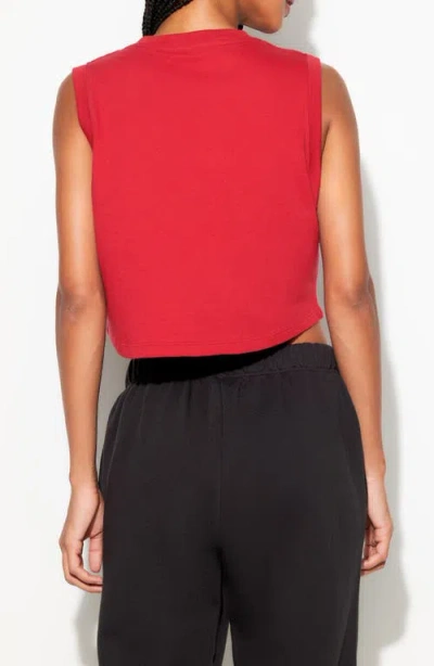 Spiritual Gangster Good Karma Crawford Cotton Crop Graphic Tank In Red