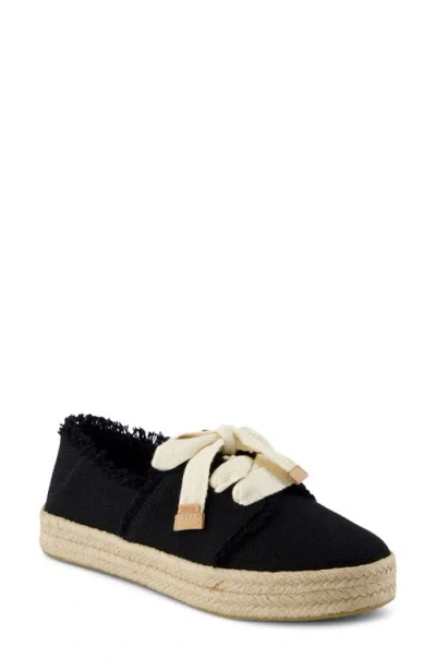 Toms Carolina Lace Up Platform Espadrille Sneaker In Black