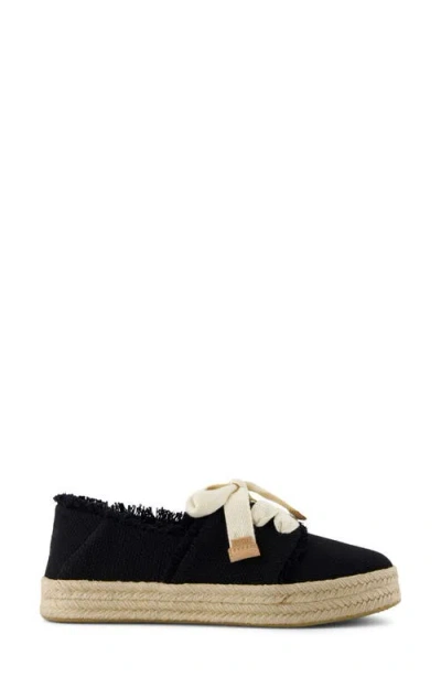 Toms Carolina Lace Up Platform Espadrille Sneaker In Black