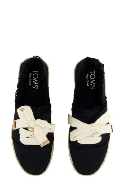 Toms Carolina Lace Up Platform Espadrille Sneaker In Black