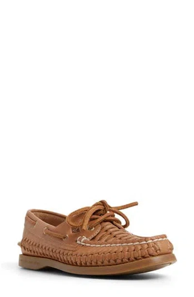 Sperry Authentic Original 2 Eye Woven Boat Shoe In Brown