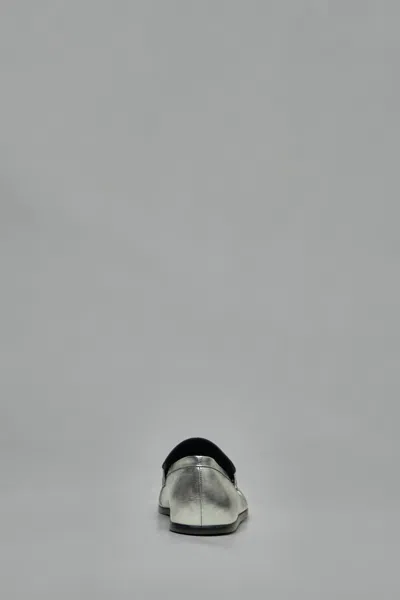 Jil Sander Smooth Leather Moccasins In Silver