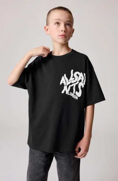 Smallsaints By Allsaints Kids' Oversize Orlando Logo Graphic T-shirt In Black