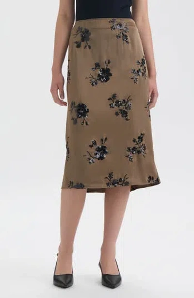Nvlt Sequin Embellished Slip Skirt In Brown