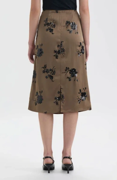 Nvlt Sequin Embellished Slip Skirt In Brown