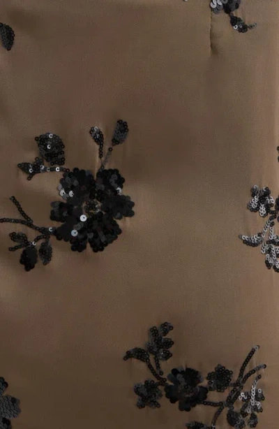 Nvlt Sequin Embellished Slip Skirt In Brown