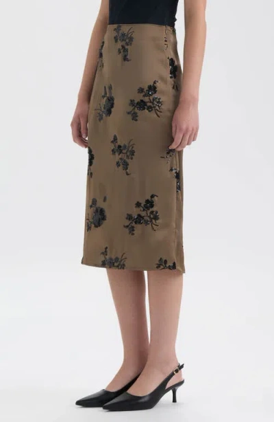 Nvlt Sequin Embellished Slip Skirt In Brown