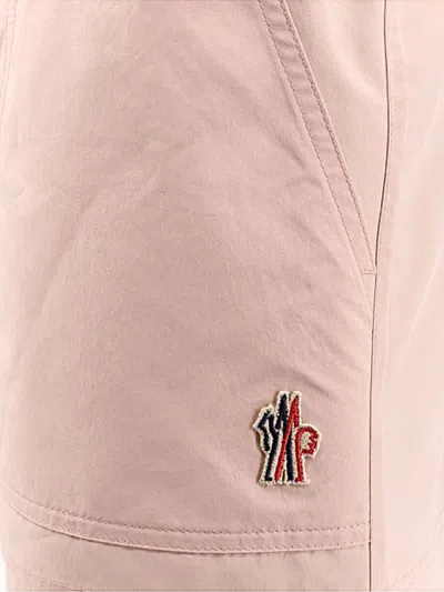 Moncler Waistband Elastic Pockets Side Shorts In Pink