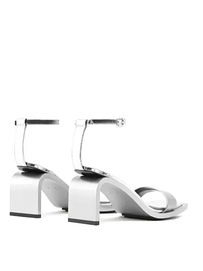 Courrèges 95mm Metallic-finish Leather Sandals In White