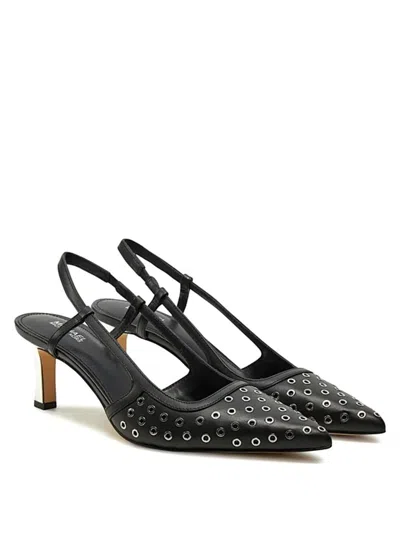 Michael Kors Alora Black Silver Slingback Pump In Black