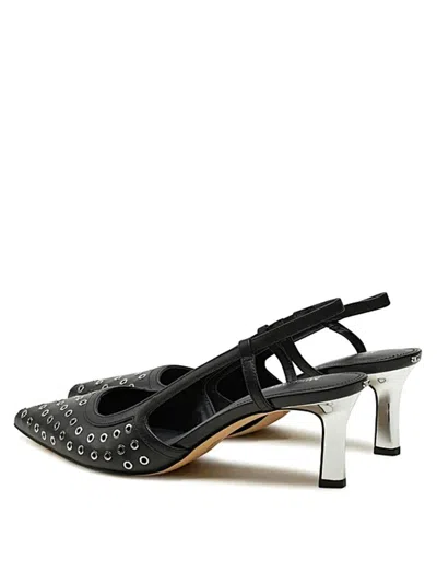 Michael Kors Alora Black Silver Slingback Pump In Black