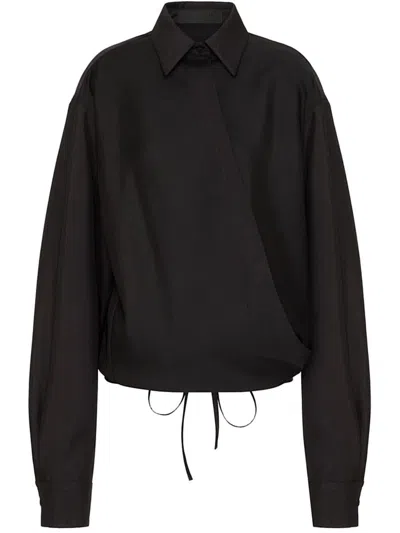 Valentino Wool Shirt In Black