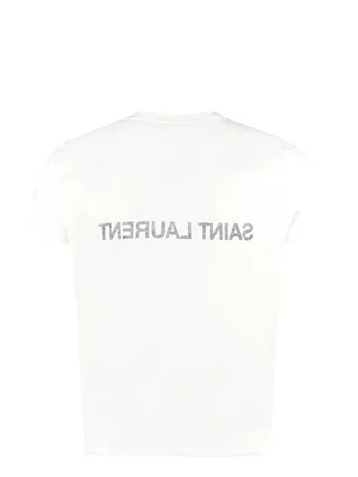 Saint Laurent Cotton T-shirt In White