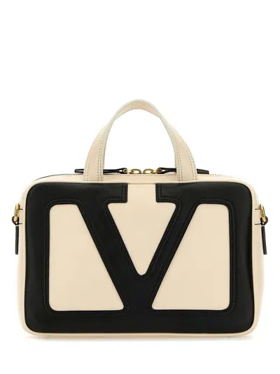 Valentino Small Nappa Leather Top Handle Bag In Neutral