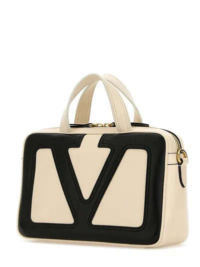 Valentino Small Nappa Leather Top Handle Bag In Neutral