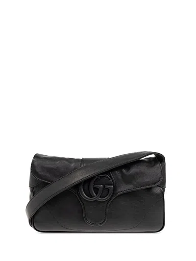 Gucci Small Aphrodite Small Leather Shoulder Bag In Black