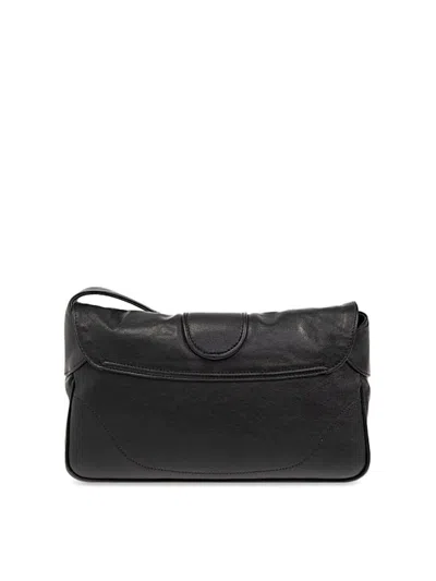 Gucci Small Aphrodite Small Leather Shoulder Bag In Black