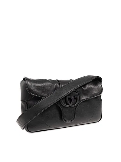 Gucci Small Aphrodite Small Leather Shoulder Bag In Black