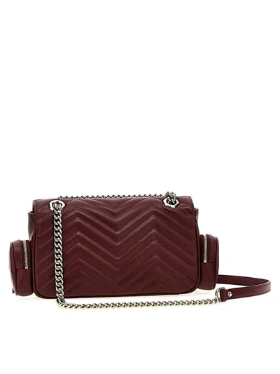 Gucci Small Quilted Shoulder Bag With Chain Strap In Red
