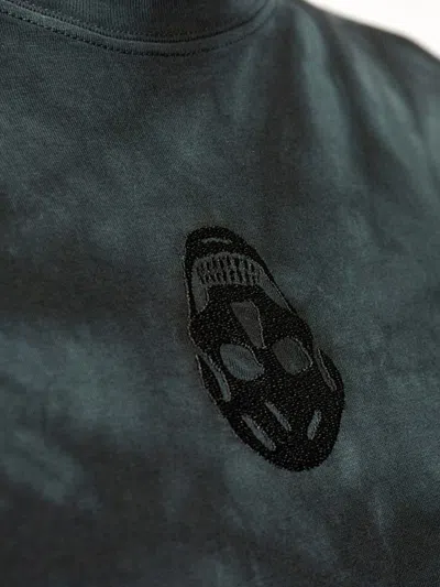 Alexander Mcqueen Mcqueen Skull Patch Tie Dye Cotton T-shirt In Black