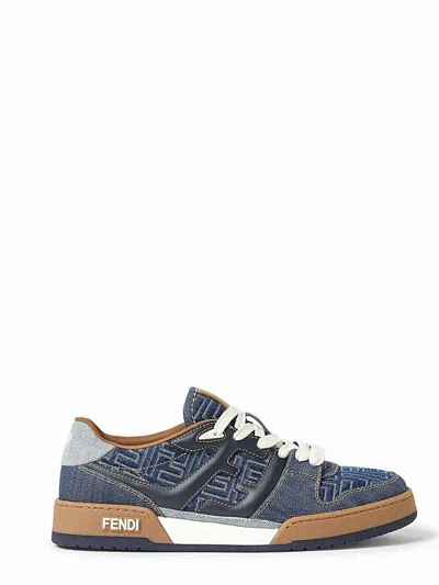 Fendi Match Jacquard Ff Sneaker Blue In Blue