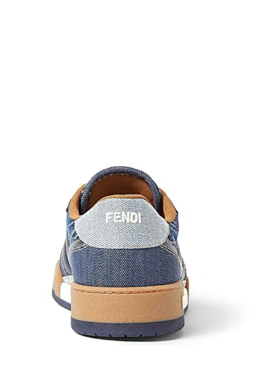 Fendi Match Jacquard Ff Sneaker Blue In Blue