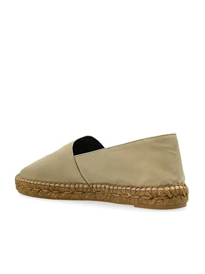 Saint Laurent Cotton Ysl Slip-on Espadrilles In Neutral