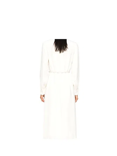 Gucci Waist Belted Midi Dress With Detachable Belt In White