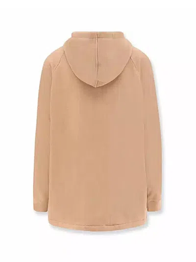 Gucci Beige Hoodie With Logo Lettering On The Front And Web Detail On The Front In Cotton Woman In Animal Print