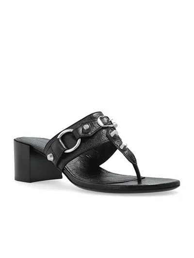 Balenciaga Thong Sandals Block Heel In Black